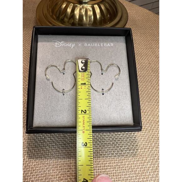 Disney Baublebar MICKEY MOUSE Gold Tone Hoop Earrings- Brand New - Picture 7 of 8